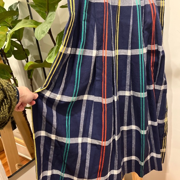 Chaus Vintage Romania Plaid Woven Skirt Button Coastal Grandma Check 10 - Picture 6 of 7